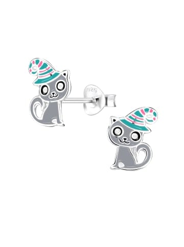 schmuck23 Silber Ohrringe 925 Katze 0,7 cm x 0,8 cm