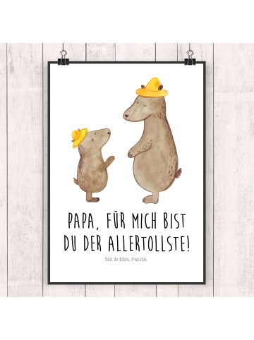 Mr. & Mrs. Panda Poster Bären mit Hut mit Spruch in Weiß