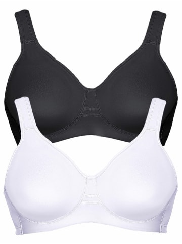 Viania 2er Pack Sport BH Workout in schwarz weiss