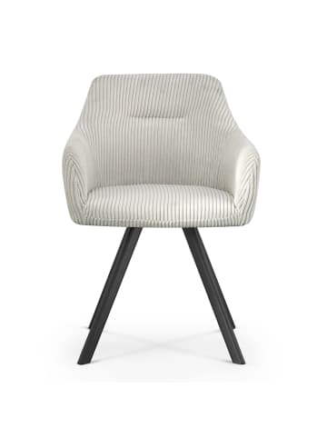 B&D Home 2er-Set: Esszimmerstuhl CYRUS in Hellgrau - (B)56 x (H)80 x (T)60 cm