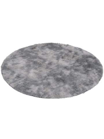 Pergamon Hochflor Shaggy Teppich Fluffy Rund in Grau