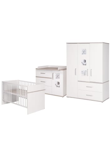 roba Babyzimmer Set Moritz 3-tlg. Weiß mit Bett, Wickelkommode & Schrank