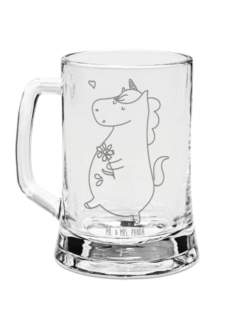 Mr. & Mrs. Panda Gravur Bierkrug Einhorn Spaziergang ohne Spruch in Transparent