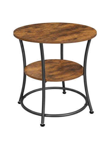relaxdays Beistelltisch in Dunkelbraun/ Schwarz - (H)55 x ø 55 cm