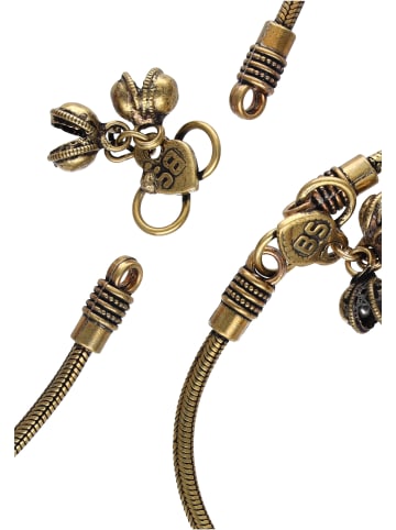 gaya Damen Perlenkette in Rot Gold Mehrfarbig