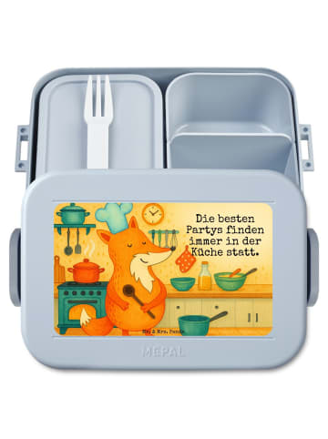 Mr. & Mrs. Panda MEPAL Bentobox Fuchs Koch Design mit Spruch in Blau Pastell