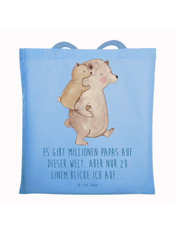 Mr. & Mrs. Panda canvas tasche Papa Bär mit Spruch in Sky Blue