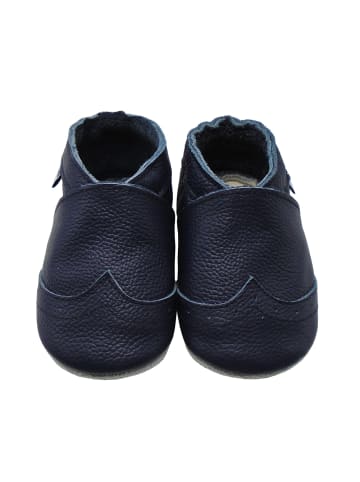 Yalion Leder-Krabbelschuhe in Dunkelblau