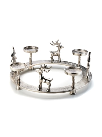 kobolo Adventskranz DEER4LGHT L in Silber