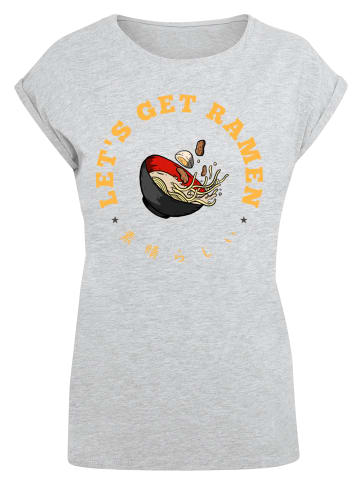 F4NT4STIC Extended Shoulder T-Shirt Lets get Ramen in grau meliert