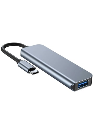 TechProtect 4in1 Multifunktionsadapter HUB V1 USB-C – 3x USB-A 2.0 / USB-A in Grau