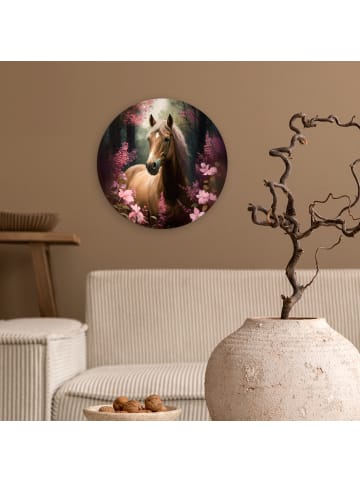 OnlyWow Rundes Wandbild Altrosa