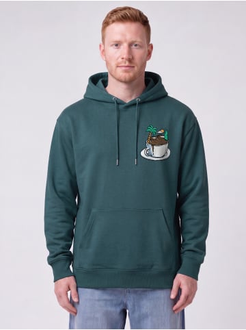 wat? Apparel Sweatshirt Coffee waves in Petrol