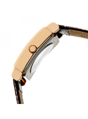 Heritor Frederick Lederarmbanduhr in Rose Gold/Silver