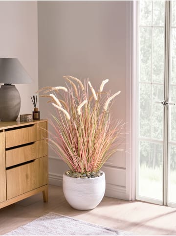 Beliani Kunstpflanze BRISTLEGRASS in Grün/Orange/Schwarz - (W) 80 x (H) 120 x (L) 60 cm