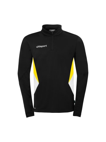 uhlsport 1/4 ZIP TOP Equipe 29 in schwarz/weiß/limonengelb
