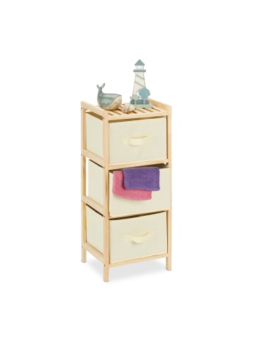 relaxdays Badregal in Natur/ Beige - (B)28 x (H)65 x (T)25,5 cm