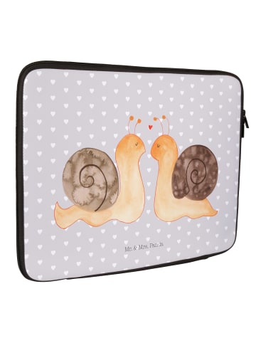 Mr. & Mrs. Panda Notebook Tasche Schnecken Liebe ohne Spruch in Grau Pastell