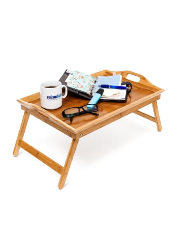 relaxdays Betttablett in Natur- (B)52 x (H)25 x (T)33 cm