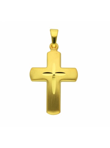 Adeliás Damen & Herren 333 Gold Kreuz Anhänger in gold