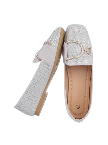 Ital-Design Halbschuh in Grau und Silber