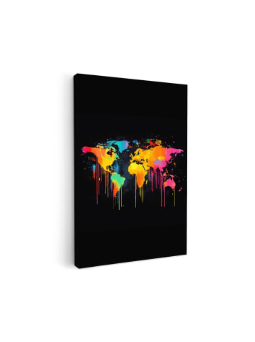MuchoWow Leinwand bilder Graffiti-Weltkarte (BxH)