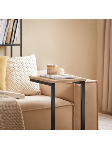 SoBuy Beistelltisch in Natur / Schwarz - (B)30 x (H)60 x (T)40 cm