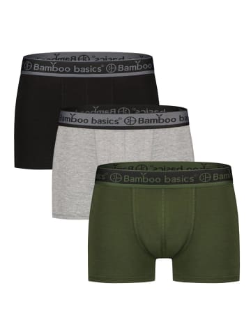 Bamboo Basics Boxershort 3er Pack in Schwarz/Grau/Grün