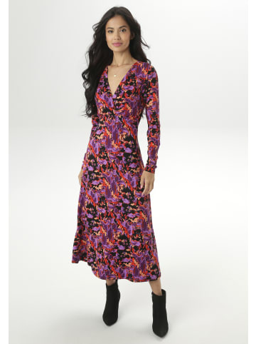 Aniston SELECTED Maxikleid in orange-rot-lila-schwarz