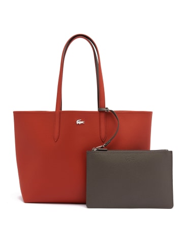 Lacoste Handtasche in Terracotta/Grau