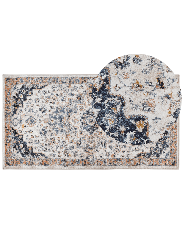 Beliani Kurzflor HERMON in Beige/Blau/Bunt - (W) 80 x (H) 80 x (L) 150 cm
