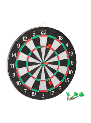 relaxdays Dartscheibe X2 in Schwarz/Weiß Ø43 cm