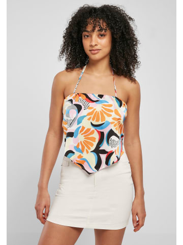 Urban Classics Urban Classics Damen Ladies Cropped AOP Satin Triangle Top in magicmangoabstract