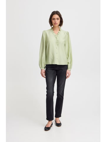 ICHI Langarmbluse IXLAYA LS 20122801 moderne Bluse in Grau