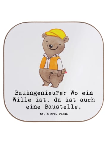Mr. & Mrs. Panda Untersetzer für Gläser Bauingenieur Wille mit S... in Weiß