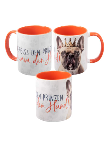 United Labels Hunde Tasse - Mops Vergiss den Prinzen aus Keramik 320 ml in orange