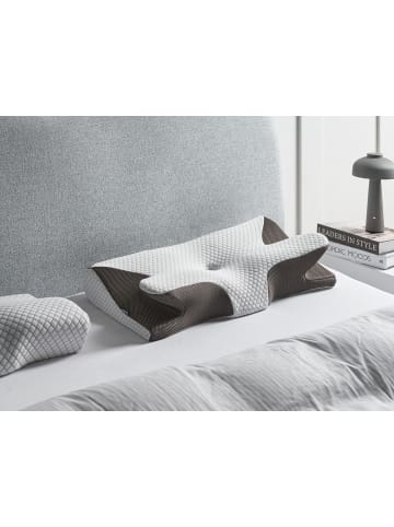 Beliani Memory Foam Kissen SINAI in Weiß/Schwarz - (W) 64 x (H) 11 x (L) 34 cm