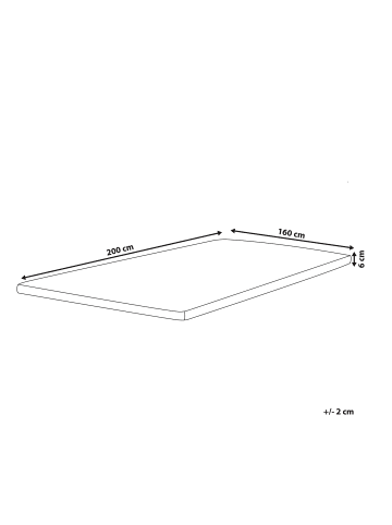 Beliani Topper FROSTY in Weiß - (W) 160 x (H) 6 x (L) 200 cm