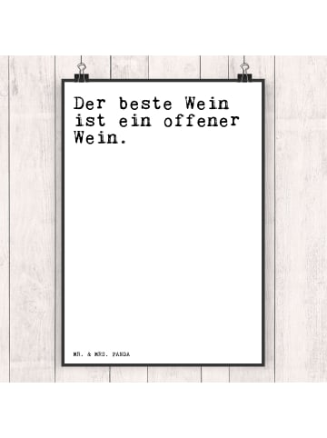 Mr. & Mrs. Panda Bild Der beste Wein ist... mit Spruch in Weiß