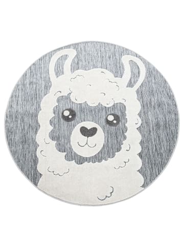 KADIMA DESIGN Kinderteppich Lama Kinderzimmer in Grau