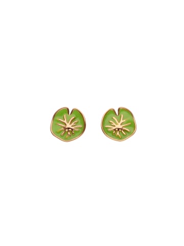 IZIA Women Stud Earrings in Rose Gold Green