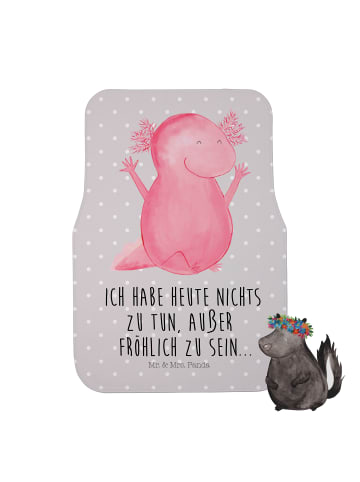 Mr. & Mrs. Panda Automatte Axolotl Hurra mit Spruch in Grau Pastell