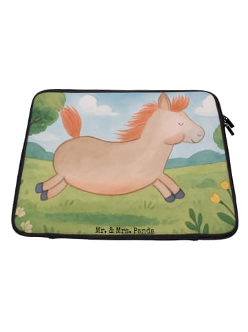 Mr. & Mrs. Panda Laptop Tasche Pferd Springen Design ohne Spruch in Weiß