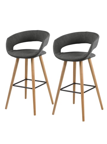 home24 Barstuhl Volda (2er-Set) in Dunkelgrau
