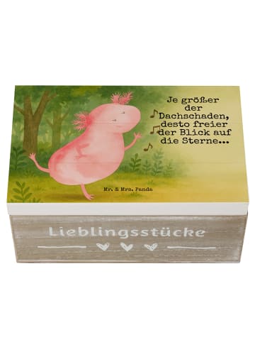 Mr. & Mrs. Panda Holzkiste Axolotl Tanzen Design mit Spruch in Weiß