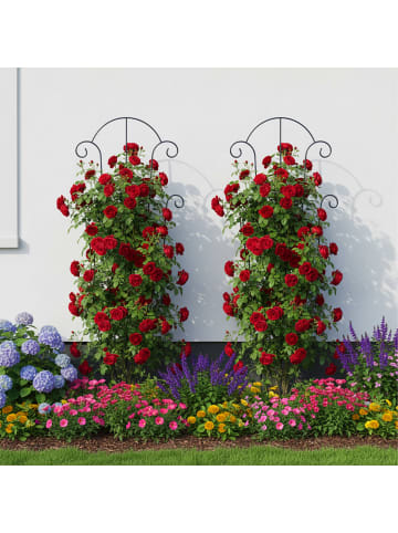 relaxdays 4 x Rankgitter in Schwarz - (B)40 x (H)100 cm