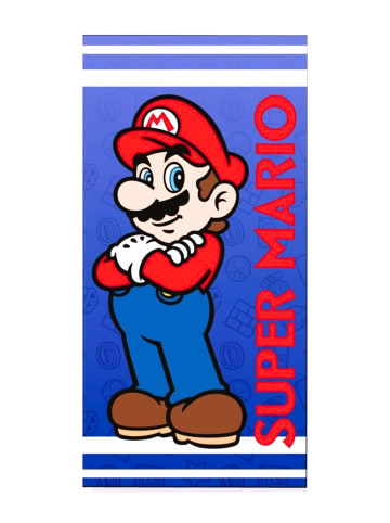 Super Mario Strand-/Badetuch Super Mario - (L) 140 cm x (B) 70 cm in Blau