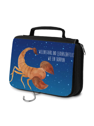 Mr. & Mrs. Panda beautycase Sternzeichen Skorpion mit Spruch in Sternenhimmel Blau