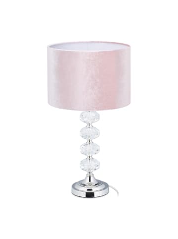 relaxdays Tischlampe in Rosa - (H)47 x Ø26 cm