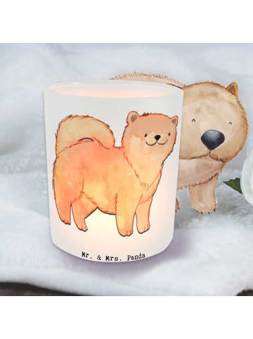 Mr. & Mrs. Panda Windlicht Chow-Chow Moment ohne Spruch in Transparent